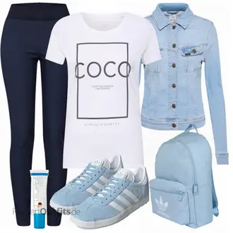 Sport Outfits mit Dunkelblau Hose Große Größe/Leggings Große Größe/High Waist Legging/Jeggings/Strick Legging/Gefütterte Leggings/Push up Hose/Geformte Legging/Sport Leggings/Lederjacke/Thermohose/Treggings/Warme Leggings Freequent "Adidas sneaker"