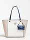 GUESS Tasche Kamryn hellbeige / blau / weiß