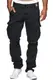 Indicode Herren William Cargohose aus Baumwolle m. 7 Taschen inkl. Gürtel   Outdoorhose Navy M