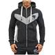 SMILODOX Slim Fit Kapuzenpullover Herren   Zip Hoodie für Sport Fitness Gym Training & Freizeit   Trainingsjacke - Sportpullover - Sweatshirtjacke - Kapuzenpulli, Farbe:Anthrazit/Grau, Größe:M