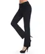 Bamans Damen Business Elegante Hosen - Lang Stretch Straight Casual Anzughose Skinny Hoher Bund Freizeithose Eng BlauGrau M