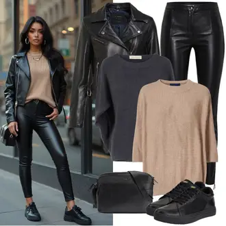 Veći brojevi Potvrda Gost Outfit sa Siva/Crna/Tamnoplava/Tamnosiva Pletivo Veći Broj VERO MODA Curve "Proljetna odjeća"Look: Potvrda, Koncer, Škola, Ramazán bájram