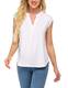 UNibelle Damen V-Ausschnitt Hemdbluse Blusen Frauen T-Shirt Tops Sommer Einfarbig Kurzarm Casual Tunika Loose fit