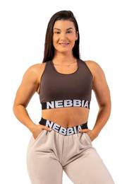 Women's Bra Medium Impact Cross Back Sports Bra 410 brown S