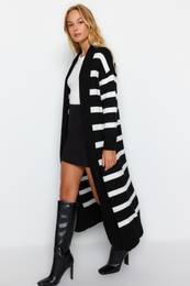Black Wide Fit Maxi-Knitwear Cardigan