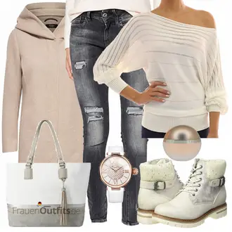 Trachten Outfit mit Beige/Braun/Khaki/Grau Kapuzenmantel/Kaschmir Mantel/Lodenmantel/Leichter Mantel/Wintermantel Wollmantel/Strickmantel/Wollfleece Mantel/Strickfleece Mantel Only "PattyBoutik Pullover"Look: Overdressed, Smart Casual, Kuschel, Casual, Trachten, 60er, Edel, Uni, Mom, Old Money, Maritim, Moderne