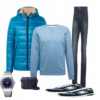 Outfit mit Blau Sneaker New Balance "New Balance"