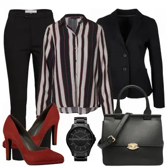 Outfit mit Schwarz Uhr Armani Exchange "Alika"