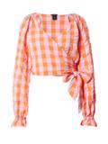 Orange Carreaux Chemisiers Grandes Tailles pour Femme image