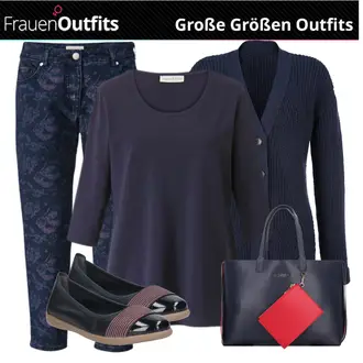 Outfit mit Schwarz Ballerina JANA "Perfekt für Mollige"