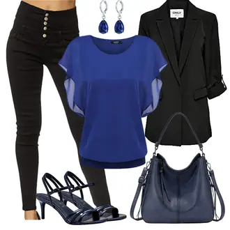 High Heels Outfit mit Schwarz Schaftsandale/Spangenpump/Spangenschuh/Riemchen Sandale/Sandalen Mit Absatz Tamaris "Modischer Sommer Look"