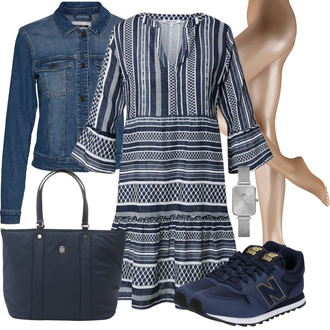 Outfit mit Grau/Dunkelblau/Blau/Lila Sommerkleid/Tunika Kleid/Boho Kleid Elegant/Boho Kleid Sommer/Bedrucktes Kleid About You "Cooles Alltagsoutfit"