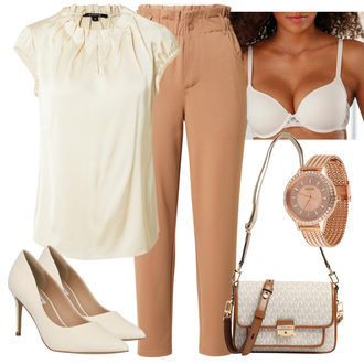 Outfit mit Rosa/Beige/Blau High Heel/High Heels Stiefelette Steve Madden "Perfekt für die Arbeit"