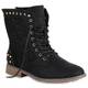 Schnürstiefeletten Damen Stiefeletten Spitze Nieten Schuhe 147515 Schwarz Nieten 36 Flandell