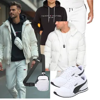 Cropped Outfit mit Weiß/Creme/Grau/Khaki Boyfriend Hose/Bügelfaltenhose/Sporthose/Cargo-Jogginghose/Hemd Capri JMIERR "Freizeit Outfit"