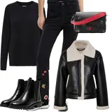 Oranžové Džíny s Širokými Nohavicemi Outfity image