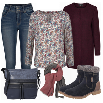 Outfit mit Blau Stiefel Tom Tailor "spirited"