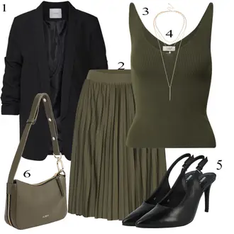 tenues avec Vert foncé 90s Jupe/Jupe Froissée/Jupe Italienne/Jupe au Longeur Genou/Jupe mi-longue/Jupe Moderne/Jupe Plissée Courte/Jupe à Nouer About You "tenues parfaite"