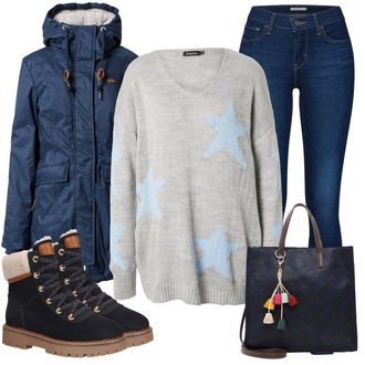 Outfit mit Stiefelette/SchnürStiefelette ESPRIT "Modisches Winter Outfit"