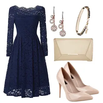 Metallic Outfit mit Grau High Heel Stiefelparadies "EveningQueen"