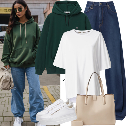 Comment poter Beige/Kaki Pochette tricotée/Sac en Coton/Sac à Épaule/Sac de Vêtement/Sac Grand/Sac de Transport/Sac à Bandoulière temu avec Vert foncé Vintage Hoodie/Sweat-shirt de sport/Hoodie de Sport/Pull à Capuche/Hoodie en Tricot Champion Authentic Athletic Apparel