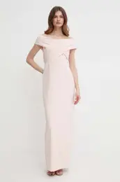 Obleka Lauren Ralph Lauren roza barva, 253936391