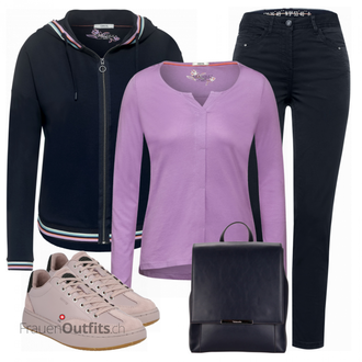Outfit mit Grau/Beige Schuh Sneaker WODEN "Cooler Look für den Frühling"