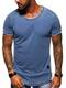 behype. Herren Oversize Kurzarm T-Shirt Rundhals O-Neck Vintage Shirt 20-1740 Blau M