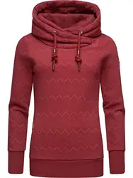 Ragwear Damen Kapuzen-Pullover Hoodie Sweatshirt Gripy Bold Chevron Intl. Wine Red Gr. M