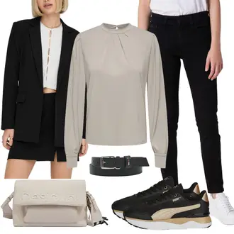 Jeans Outfits mit Weiß Anzug Only "Perfekt für den Herbst"