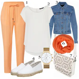 Outfit s Zlatý/Žlutá/Hnědá/Krémová Řetízkové hodinky/Dámské chytré hodinky/Baterie hodinek/Řemínek pro hodinky/Nástroj pro hodinky Kapten & Son "Jarní Outfit s barevnými prvky"