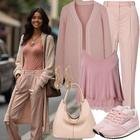 Kombinirajte Zlatni Nakit Stud Naušnica/Nekategorizirano s Pink/Smeđa/Šareno/Crvena/Bijela Top Muške cipele/Majica na špagete camaieu