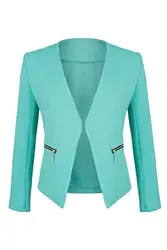 Mr.Shine Blazer kragenlos mit Zipper (S, Mint)