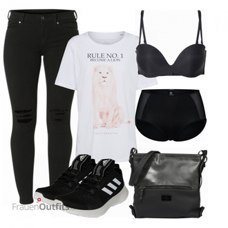 Outfit mit Schwarz Unterhose Calida "Modisches Freizeit Outfit"