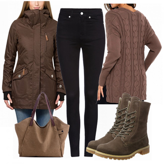 Winter Outfits Lang/Maxi mit Rot Hoodie Happy Sailed "NiceAmazon"