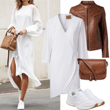 Braune Kurze Lederjacken Outfits image