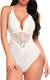 Avidlove Snap Schritt Dessous Damen Tiefer V-Ausschnitt Spitze Teddy Bodysuit Einteilige Babydoll
