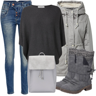 Outfit s Modrá/Bílá Kožené Boty/Push up Džín/Džíny s Nízkým Sedem/Slim Fit Džíny/Kožená Pánská Bund/Džín s Nízkým Pasem Gang "Zimní outfit pro volný čas"