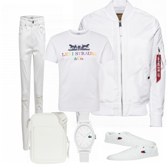 Outfit mit Weiß Lacoste "Street Style Outfit"