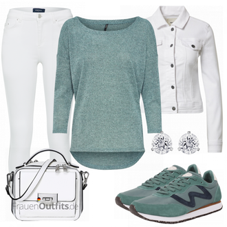 Outfit mit Türkis/Grün/Hellblau 3/4 Bluse/Klassische Tunika/Elegante Tunika/ausgefallene tunika/Festliche Tunika/Lederjacke/Tuniken-Shirt/Shirt & Top Große Größe/Tunika Only "Cool für die Freizeit"