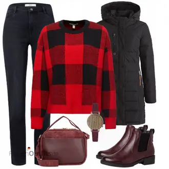 Outfit mit Rot edc "Outfit in herbstlichen Farben"