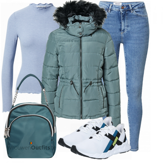 Outfit met wit Sneaker Puma "Sportieve herfstoutfit"