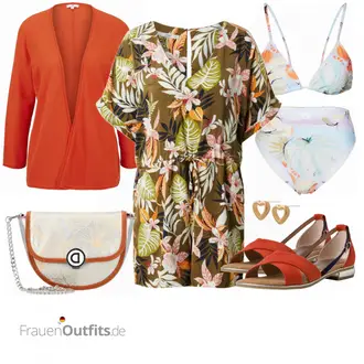 Outfit mit Beige/Braun/Mintgrün/Lila Beachwear/Strand-Accessoire Edited "SchönerSommer Look"