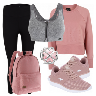 Outfit mit Beige Sneaker Kangaroos "Nike"