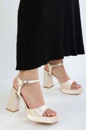 Women's Edia Skin Satin Platform Heeled Shoes