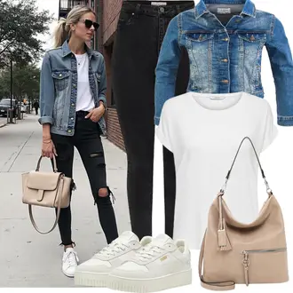 Retro Tennis Outfit mit Khaki/Beige/Grau/Hellgrau/Weiß Sommer Sneaker/Vintage Sneaker/Skateschuh/Sneaker Low/Plateau-Sneaker Puma "Modisches Freizeit Outfit"Look: Streetwear, Esthetische, Sportlich, Classic, Retro, Casual, Skating, Tennis, Reiten