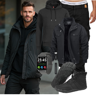 Rave Outfit mit Schwarz/Dunkelblau Wattierte Stiefel/Winter Sneaker/Herren Lederschuhe/Wasserfester Schuh/barfußschuh Mishansha "Freizeit Outfit"Look: Bar, Wasen, Pop Konzert, Schule, Festival, Taufe, Rave