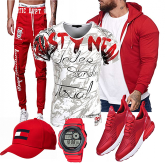 Gepunktet Outfit mit Rot Tommy Hilfiger "Sport Outfit"
