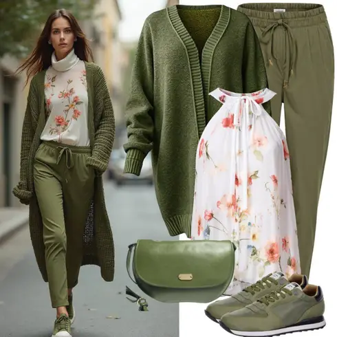 Kombinace Tmavě zelená/Khaki Kožená Pánská Bund/Culotte Kalhoty/Paperbag Kalhoty/Tradiční Kalhoty/Široká Kalhoty Baggy Kalhoty/Mušelínové kalhoty Mango