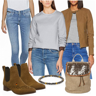 Outfit mit Rot Stiefel ESPRIT "Vero Moda pullover"